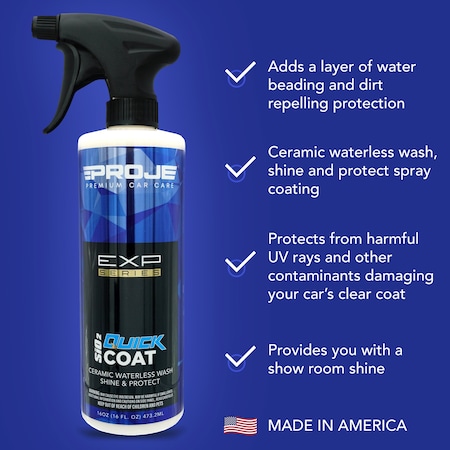 Proje Premium Car Care SIO2 Quick Coat 16oz - Ceramic Spray Sealant & Waterless Wash 50007